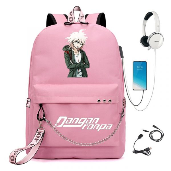 BPZMD Anime Danganronpa Backpack USB Port Monokuma School Bag