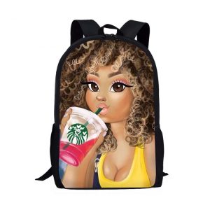 Nopersonality Black Afro Girl Magic Book Bags African School Bag Set For Kids