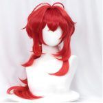 Genshin Impact Diluc Cosplay 60cm Long Red Cosplay Wig