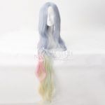 No Game No Life Shiro Cosplay Wig 120cm Blue Pink Yellow Mix Long Wavy Wigs
