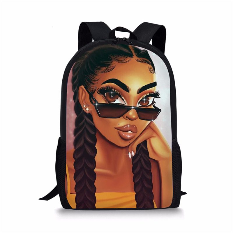 Nopersonality Black Afro Girl Magic Book Bags African School Bag Set For Kids