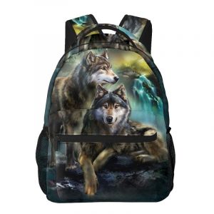 Noisydesigns Wolf Night Prints Women Quality Backpacks Sac A Dos Casual Daypack Soft Backpack School Bags