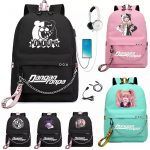 BPZMD Anime Danganronpa Backpack USB Port Monokuma School Bag