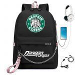 BPZMD Anime Danganronpa Backpack USB Port Monokuma School Bag