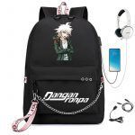 BPZMD Anime Danganronpa Backpack USB Port Monokuma School Bag