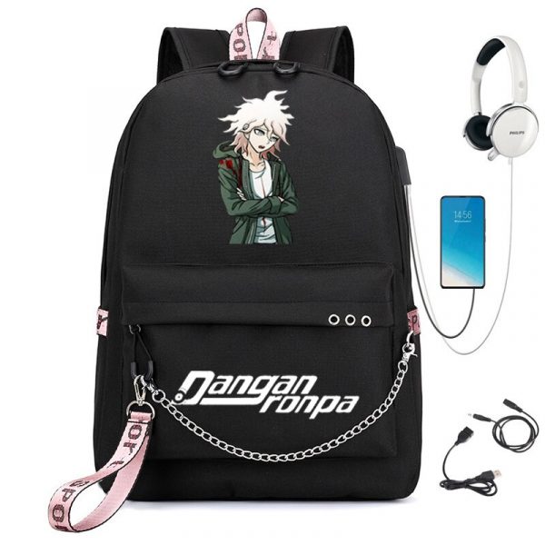 BPZMD Anime Danganronpa Backpack USB Port Monokuma School Bag