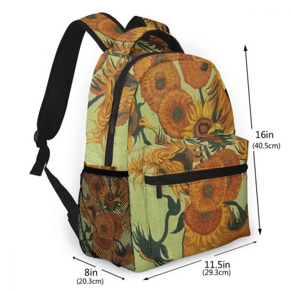 Van Gogh Art Backpacks Junior School Bags Sunflower Oil Painting Schoolbag