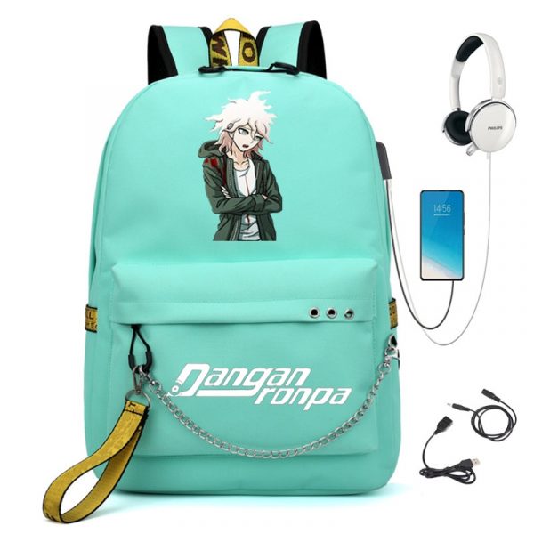 BPZMD Anime Danganronpa Backpack USB Port Monokuma School Bag