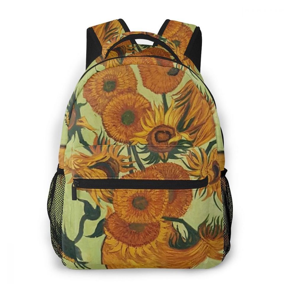 Van Gogh Art Backpacks Junior School Bags Sunflower Oil Painting Schoolbag