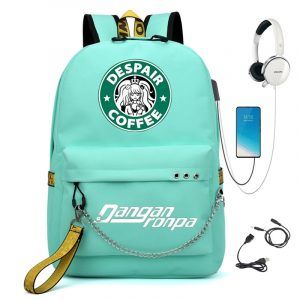 BPZMD Anime Danganronpa Backpack USB Port Monokuma School Bag