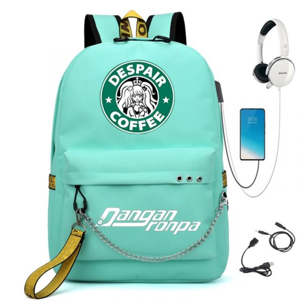 BPZMD Anime Danganronpa Backpack USB Port Monokuma School Bag
