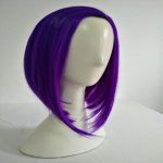 Anime Raven 35cm Bob Purple Short Perucas Cosplay Wigs