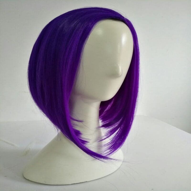Anime Raven 35cm Bob Purple Short Perucas Cosplay Wigs