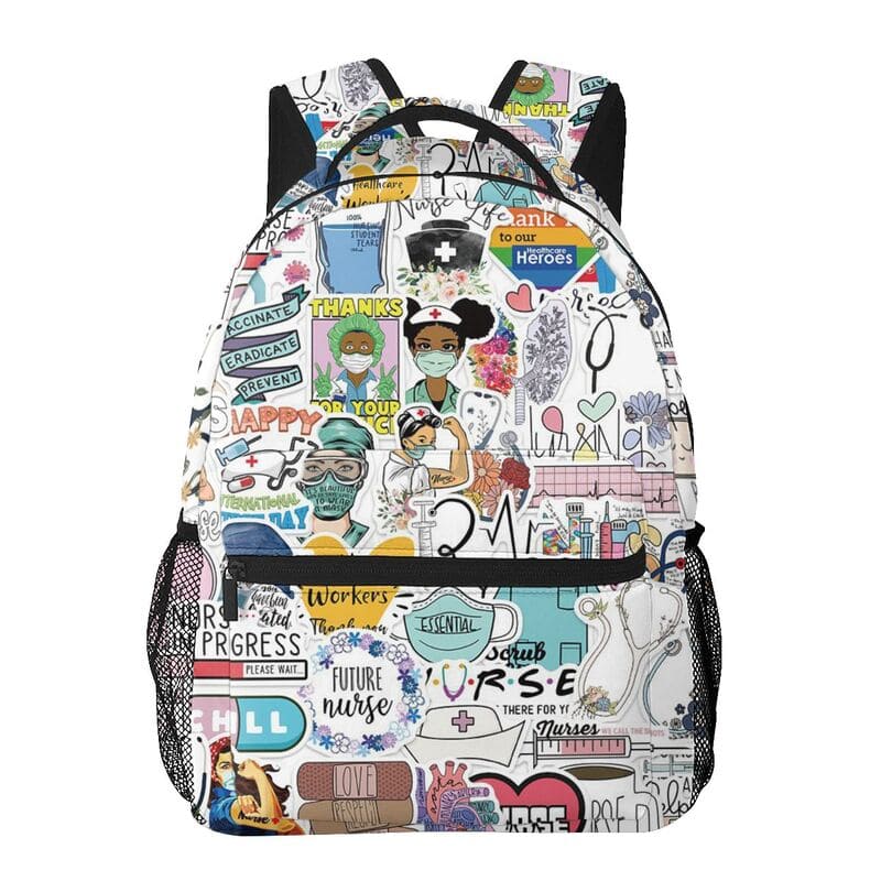 Noisydesigns Kawaii Doctors Nurse Print School Backpack Orthopedic Schoolbag
