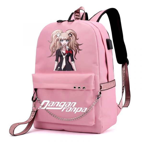 BPZMD Anime Danganronpa Backpack USB Port Monokuma School Bag