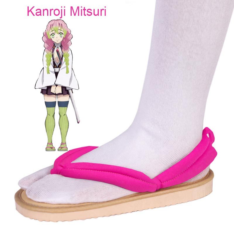 Demon Slayer Cosplay Clog Shoes Tanjiro Nezuko Rengoku Shinobu Costume Shoes with Socks