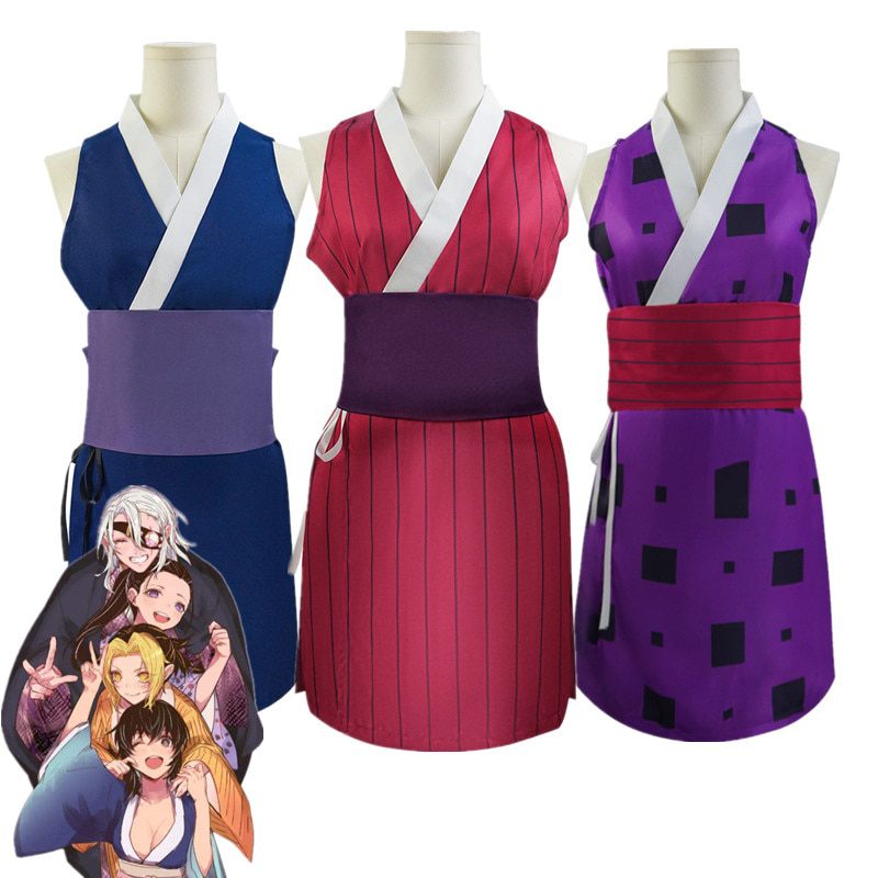 Season 2 Anime Demon Slayer Uzui Tengen Wives Suma Hinatsuru Makio Cosplay Costume