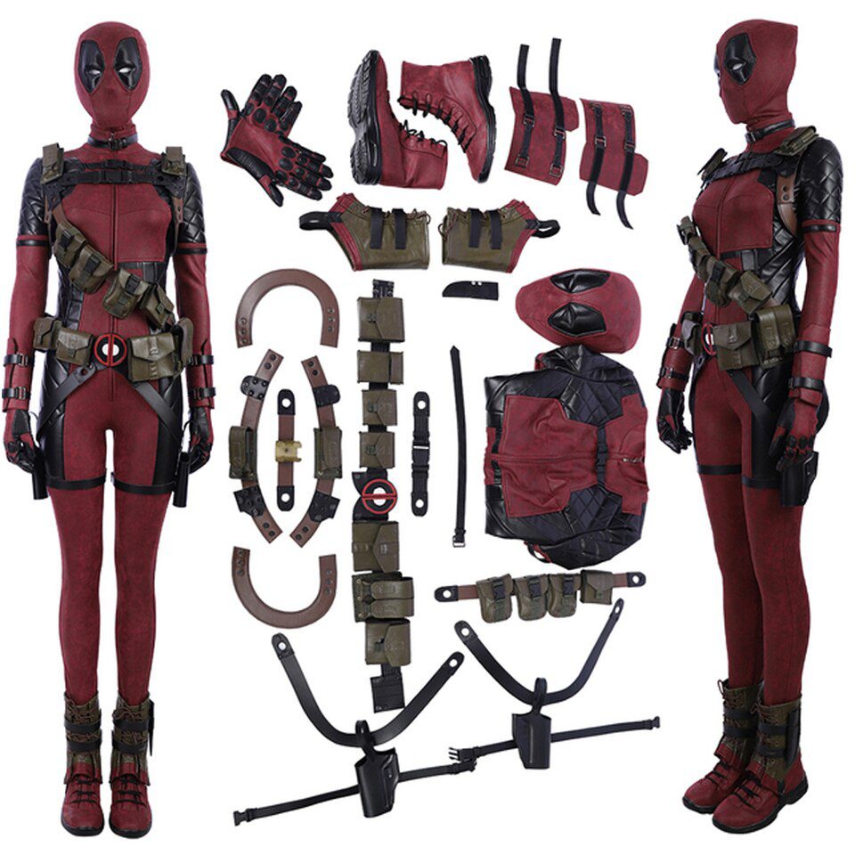 Lady Deadpool Cosplay Costume Wade Winston Wilson Bodysuit Deluxe Full Set Female Outfits