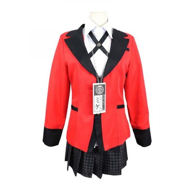Anime Kakegurui Jabami Yumeko Cosplay Costume Japanese Red JK Skirt Uniform