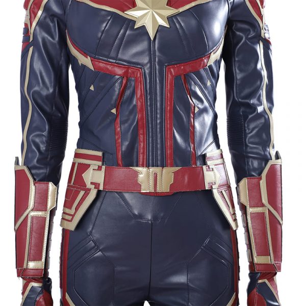ManLuYunXiao Lady Captain Cosplay Costume Superhero Carol Danvers Leather Jumpsuit