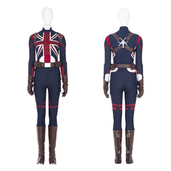 Anime Women Captain Carter Cosplay Costume Suit Peggy Carter Outfits