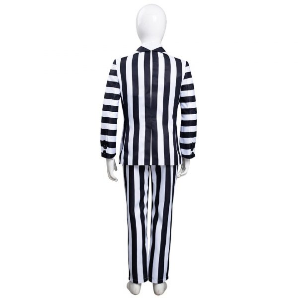 Kids Beetlejuice Cosplay Costume Striped Uniform Outfits