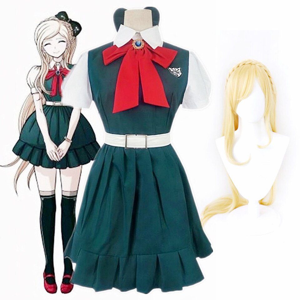 Anime Danganronpa 2 Despair Sonia Nevermind Cosplay Costume Woman JK School Uniform