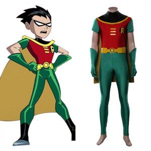 Anime Kid Titans Robin Cosplay Costume Robin Jumpsuit