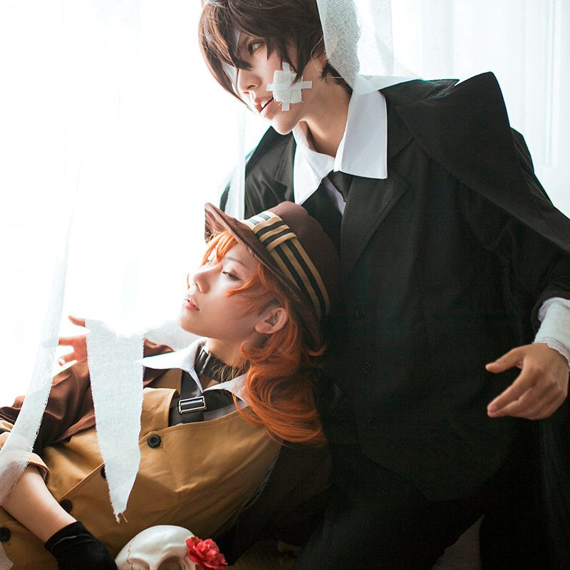 Anime Bungo Stray Dogs Dazai Osamu Nakahara Chuuya Cosplay Costume