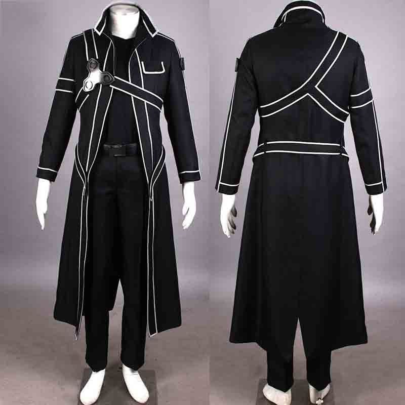 HOT Anime Sword Art Online Kirito Cosplay Costume Kirigaya Kazuto Costume