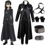HOT Anime Sword Art Online Kirito Cosplay Costume Kirigaya Kazuto Costume