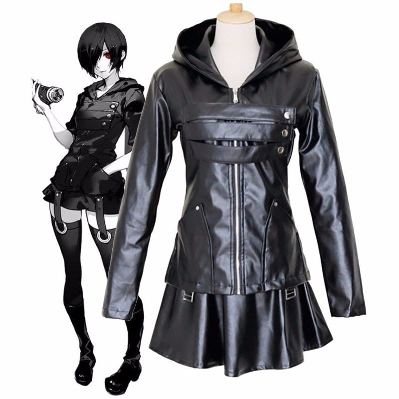 Anime Tokyo Ghoul Touka Kirishima Cosplay Costume Women Fighting Dress