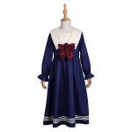 Anime JK School Uniform Sailor Suit Spring Summer Purple Long Sleeve Tutu Cosplay Dress