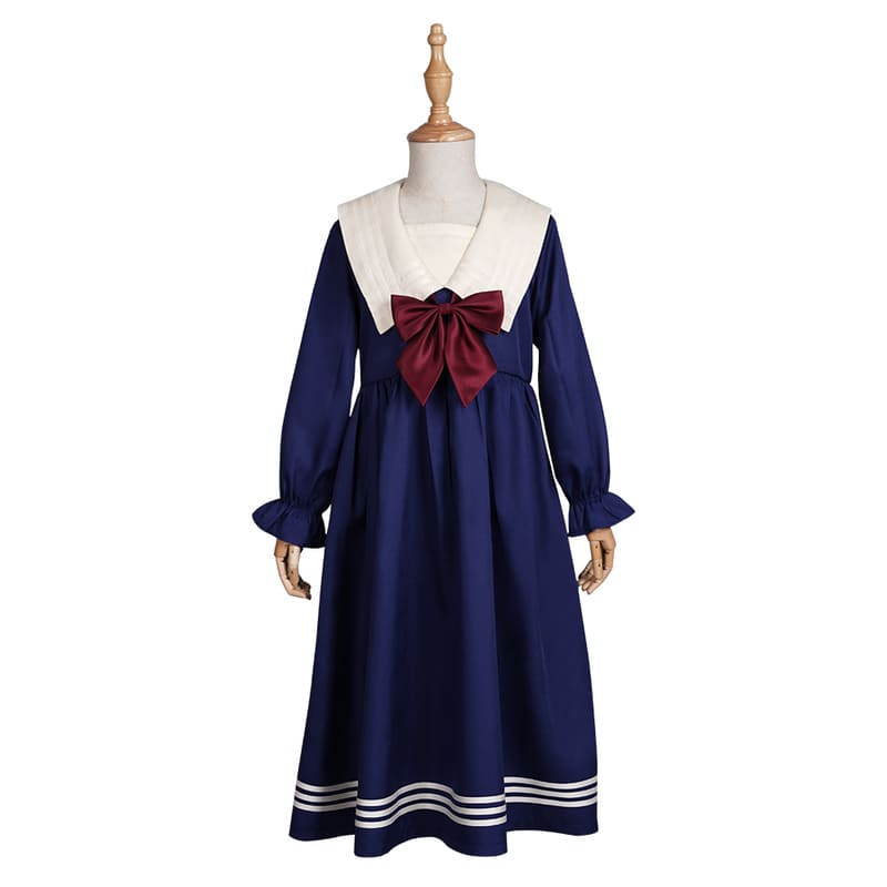Anime JK School Uniform Sailor Suit Spring Summer Purple Long Sleeve Tutu Cosplay Dress