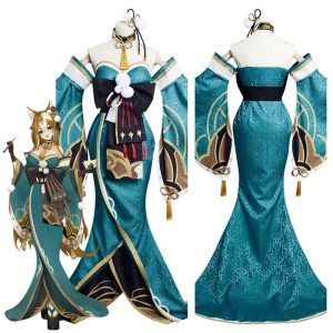 Genshin Impact Ms Hina/Gorou Cosplay Costume Outfits For Girls