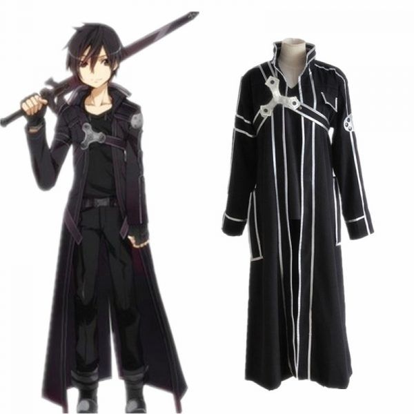 HOT Anime Sword Art Online Kirito Cosplay Costume Kirigaya Kazuto Costume