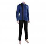 Star Cosplay Trek TNG Cosplay Costume Blue Coat Pants Uniform Brooch Outfits Halloween Carnival Suit