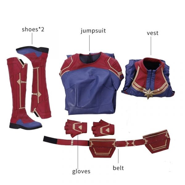 Lady Captain Cosplay Costume Superhero Carol Danvers Jumpsuit