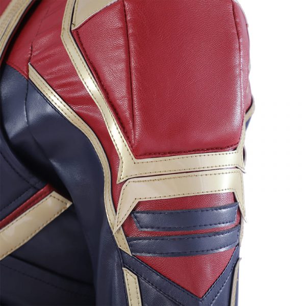 ManLuYunXiao Lady Captain Cosplay Costume Superhero Carol Danvers Leather Jumpsuit