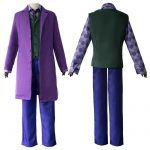 Ainiel Joker Cosplay Costume Dark Knight Heath Ledger Purple Coat