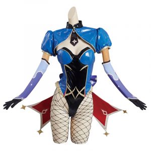 Genshin Impact Mona Cosplay Costume Bunny Girls Jumpsuit