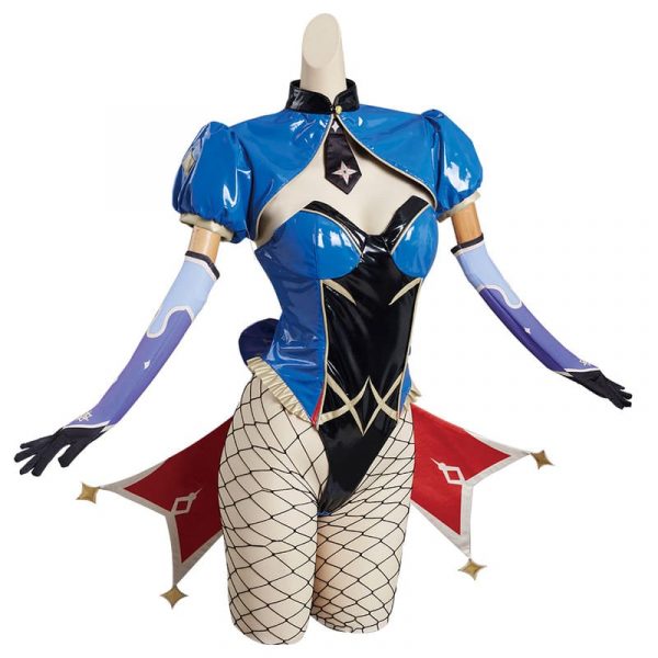 Genshin Impact Mona Cosplay Costume Bunny Girls Jumpsuit