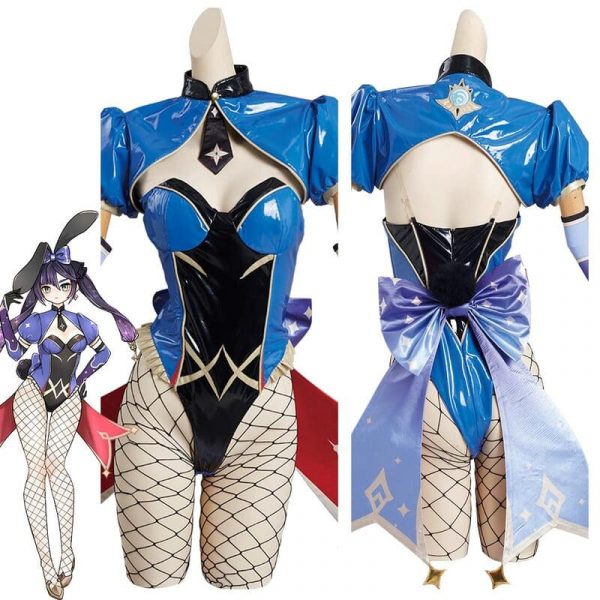 Genshin Impact Mona Cosplay Costume Bunny Girls Jumpsuit