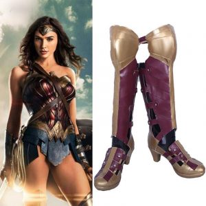 Superwoman Diana Prince Zipper Artificial Leather High-heeled Boots