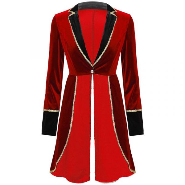 Circus Ringmaster Costume Long Sleeve Blazers Jacket Coat