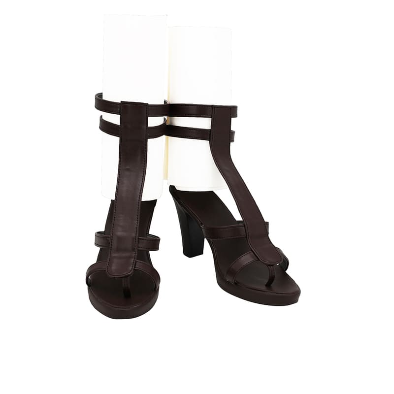 One Piece Nami Cosplay Sandals Brown High Heel Shoes Custom Made