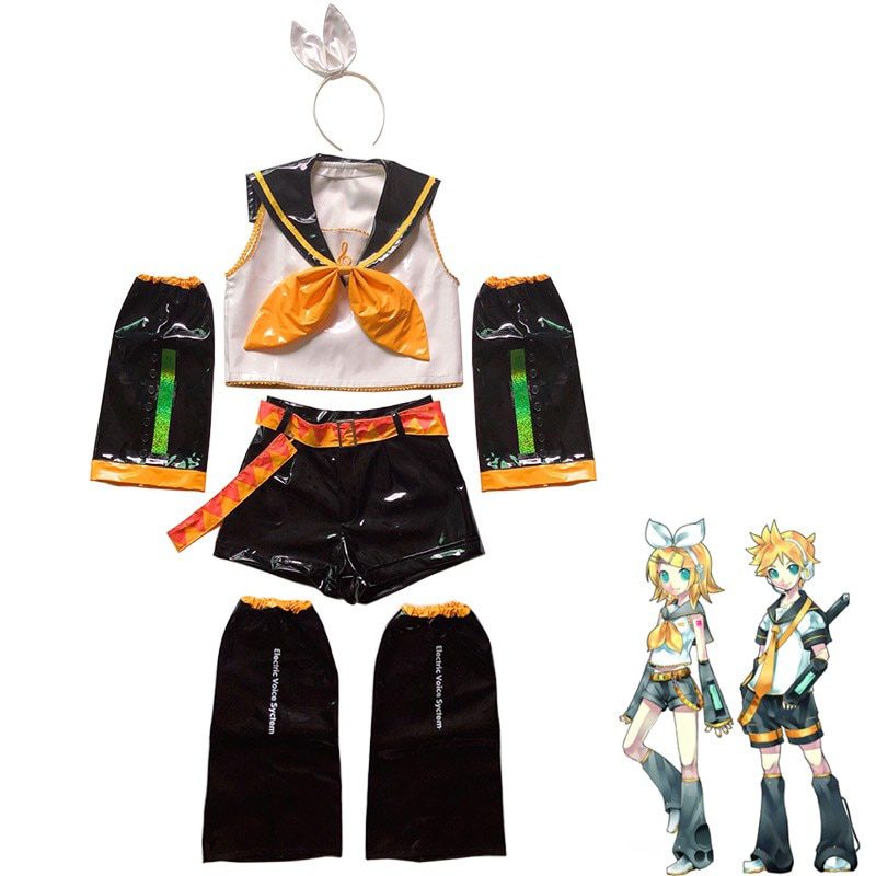 Cosplay Kagamine Rin Len PU Uniforms Outfits Cosplay Costume