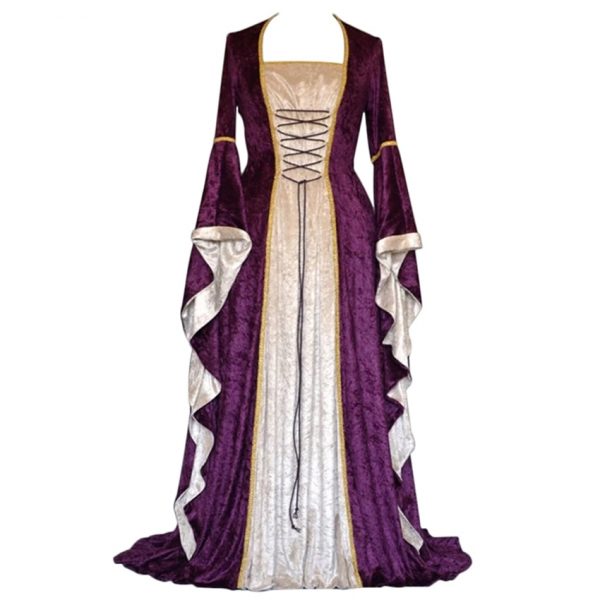 Medieval Dress Palace Noble Long Robes Ancient Bell Sleeve Princess Costume