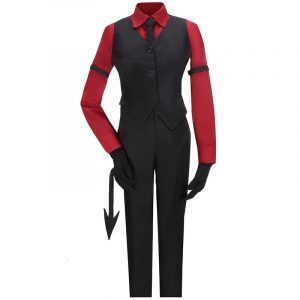 Helltaker Cosplay Costume Cerberus Red Shirt For Women