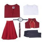 Anime Sword Art Online Asuna Yuuki Cosplay Costume Red Cloak Women
